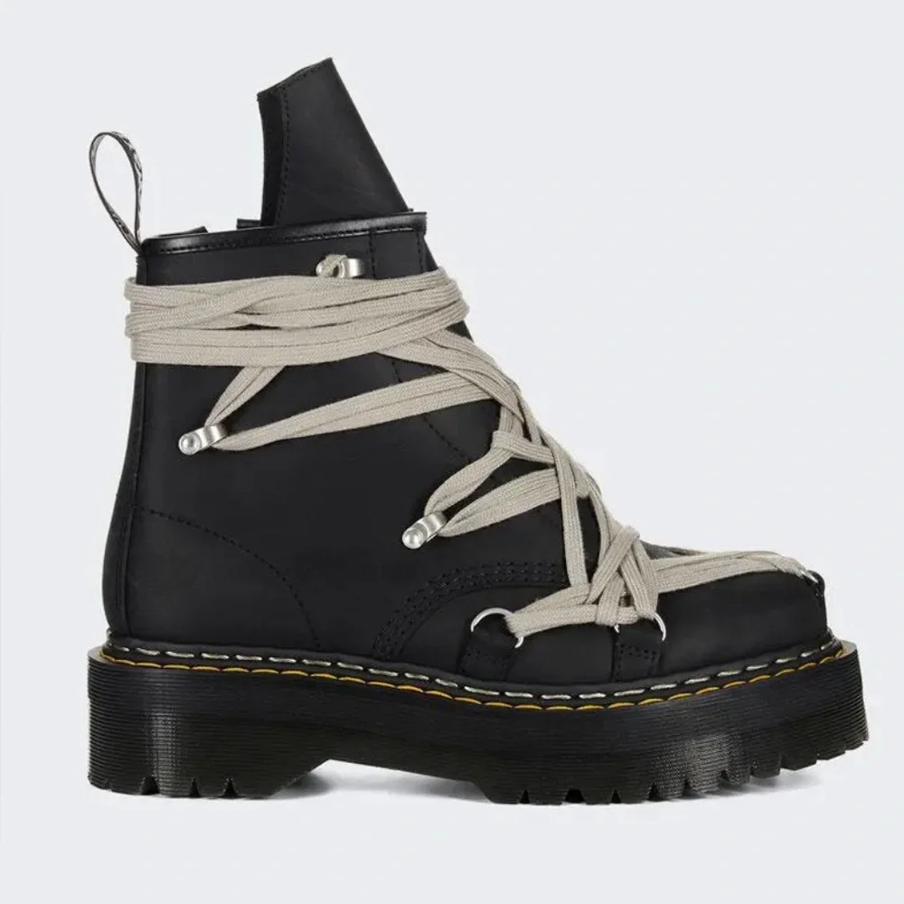 NIB Rick Owens x‎ Doc Martens 1460 Quad Sole Megalace Boot 'Black', DRKSHDW